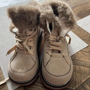 Fur lined boots.